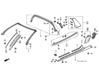Honda Pillar Weatherstrip - NSX, 1995-05 (targa top)